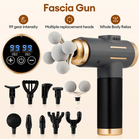 Pistolet de massage électrique 11 en 1 à 99 niveaux
