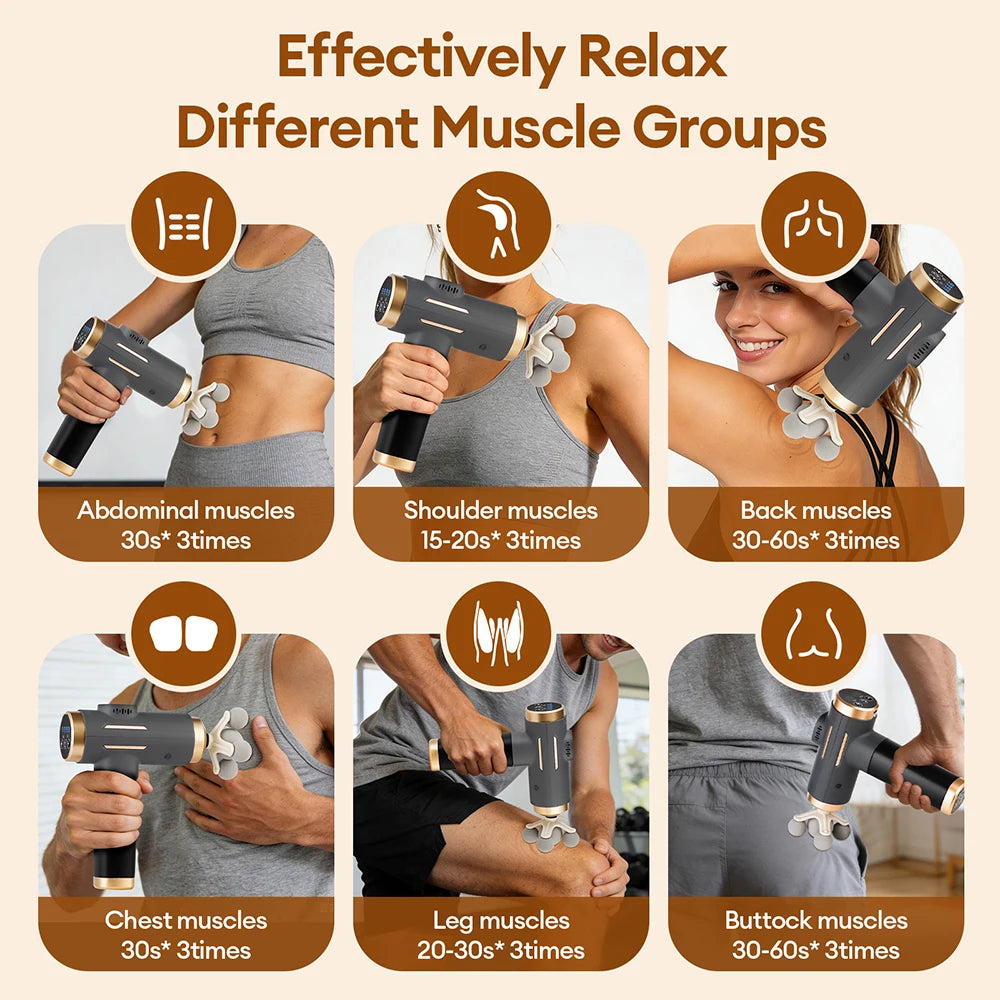 Pistolet de massage électrique 11 en 1 à 99 niveaux